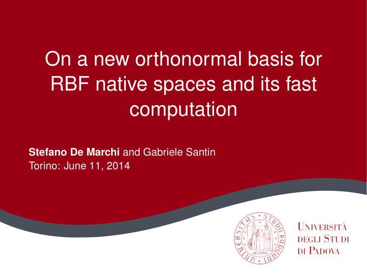on a new orthonormal basis for rbf native spaces and its