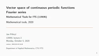 Vector space of continuous periodic functions  Fourier series  Mathematical Tools for ITS (11MAI)