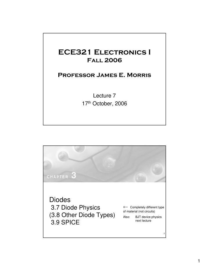 ece321 electronics i