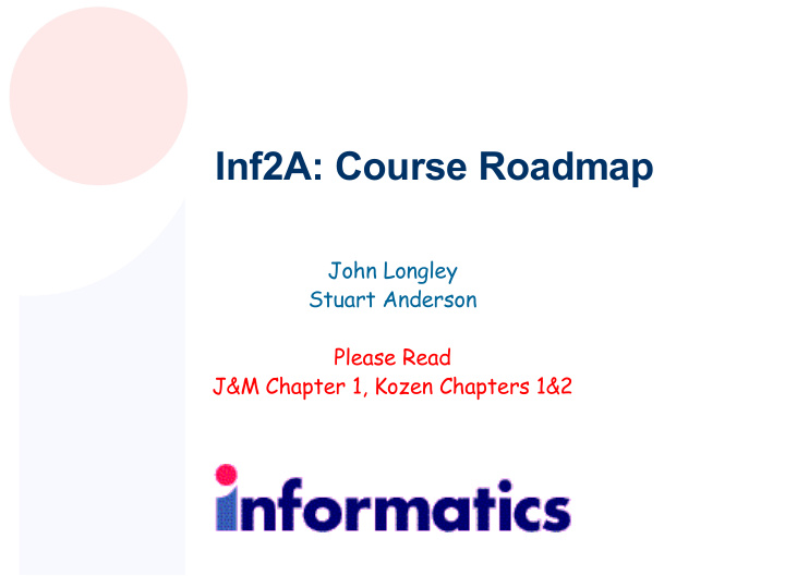 inf2a course roadmap