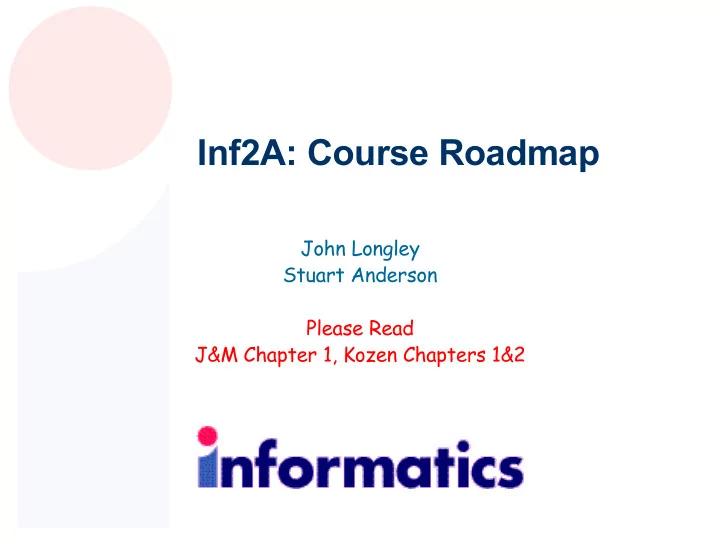 inf2a course roadmap