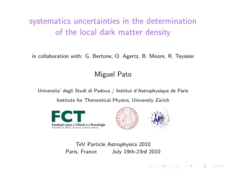 systematics uncertainties in the determination of the