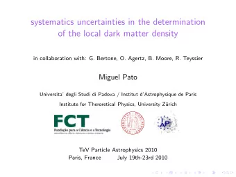 systematics uncertainties in the determination  of the local dark matter density  in collaboration