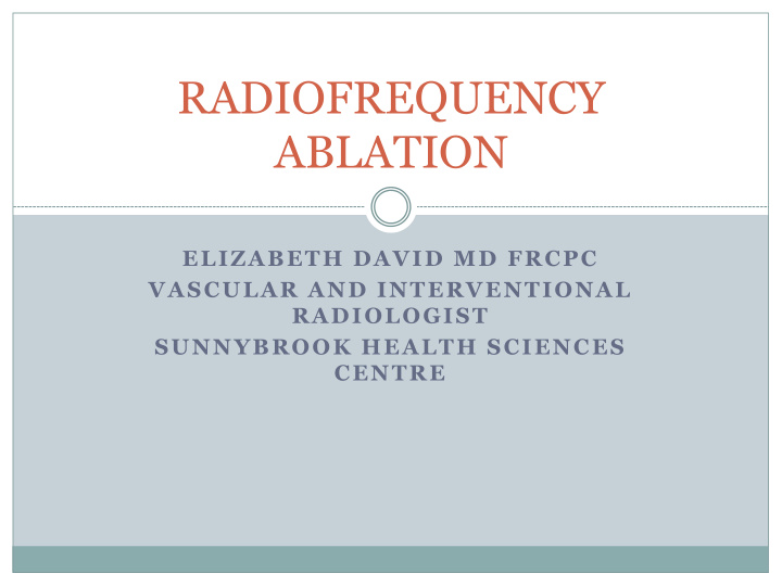 radiofrequency ablation