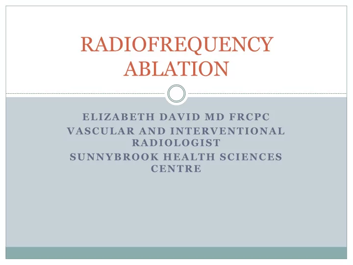 radiofrequency ablation