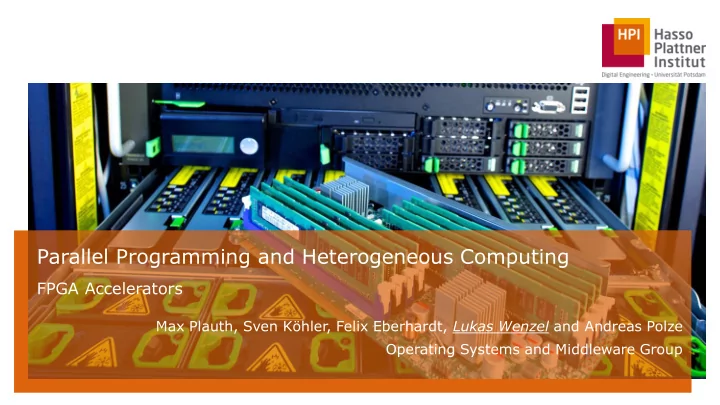 parallel programming and heterogeneous computing