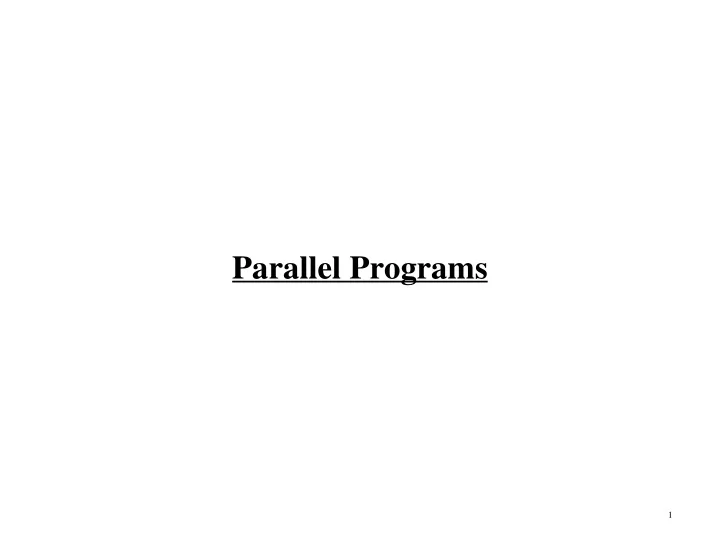 parallel programs