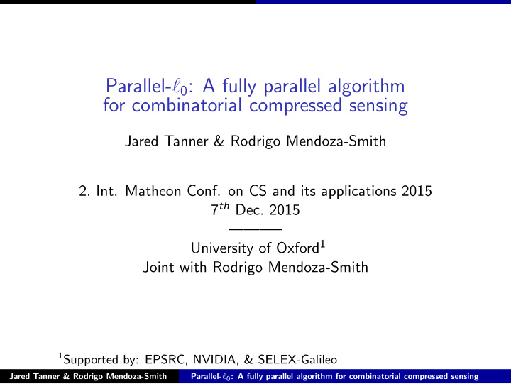 parallel 0 a fully parallel algorithm for combinatorial