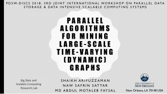 P A R A L L E L  A L G O R I T H M S  F O R  M I N I N G  L A R G E - S C A L E  T I M E - V A R Y
