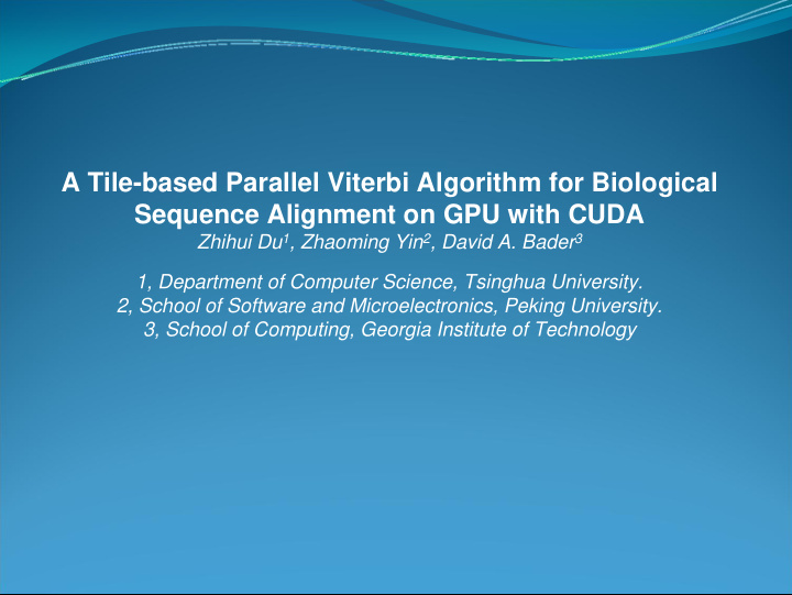 a tile based parallel viterbi algorithm for biological