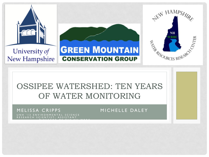 of water monitoring