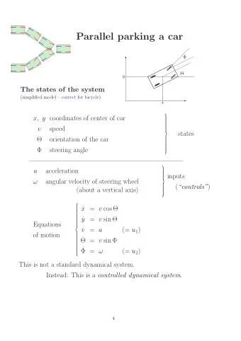 Parallel parking a car