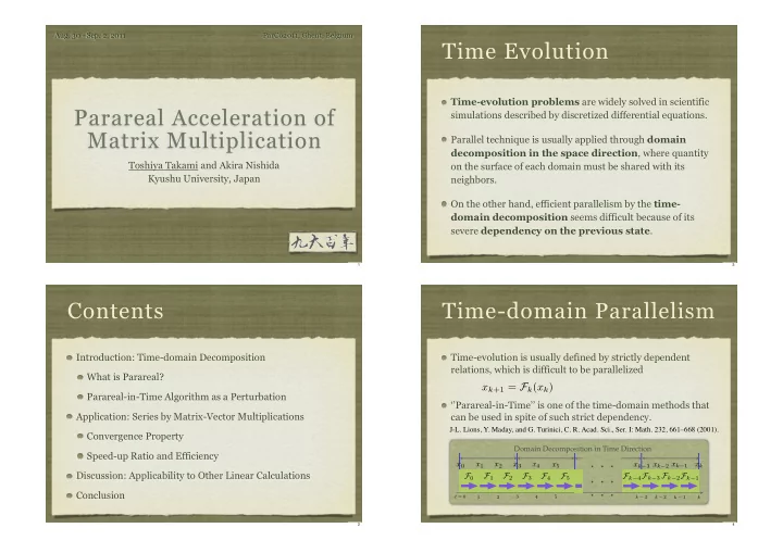time evolution