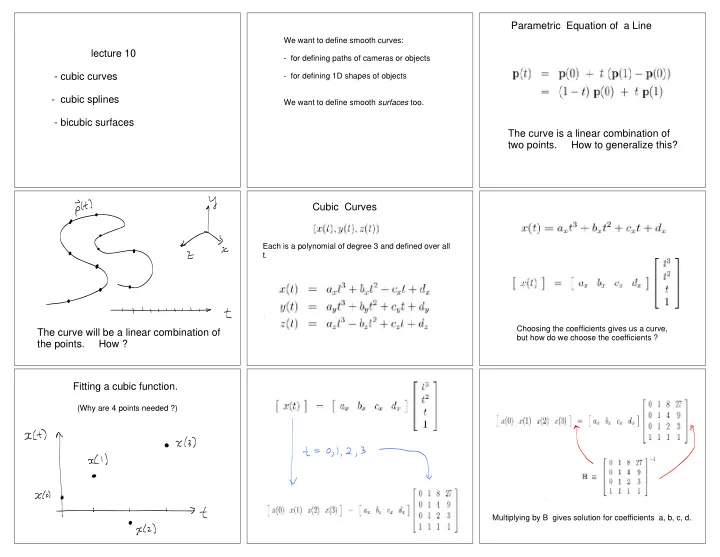 parametric equation of a line