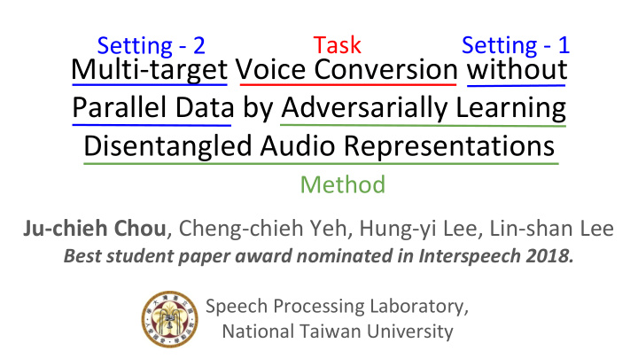 multi target voice conversion without parallel data by