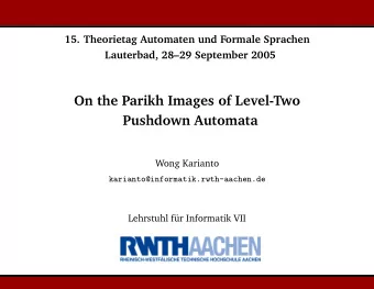 On the Parikh Images of Level-Two  Pushdown Automata  Wong Karianto