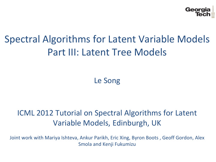 part iii latent tree models
