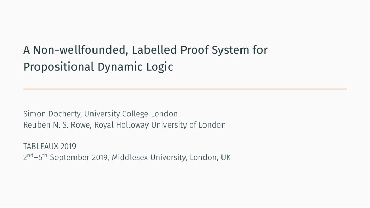 a non wellfounded labelled proof system for propositional