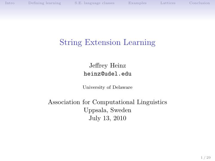 string extension learning