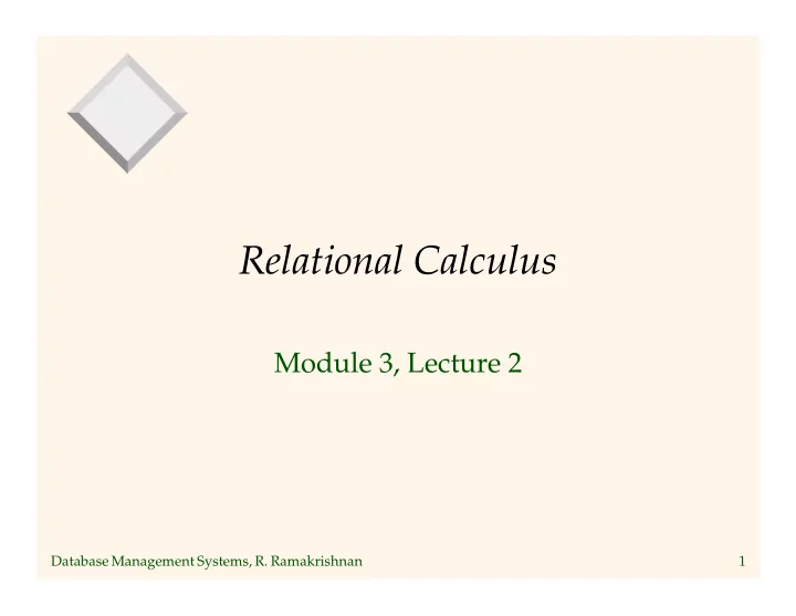 relational calculus
