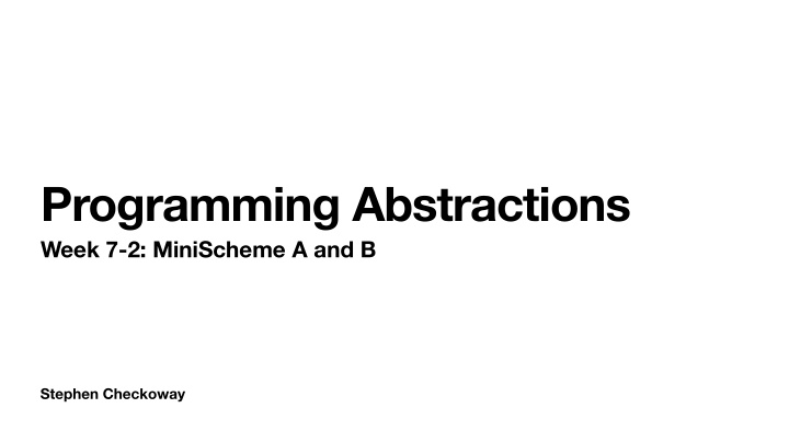 programming abstractions