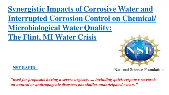 Synergistic Impacts of Corrosive Water and  Interrupted Corrosion Control on Chemical/