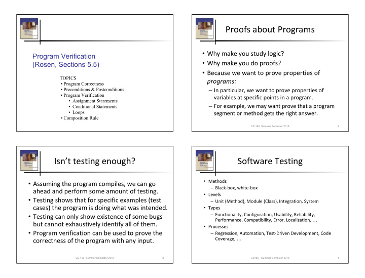proofs about programs
