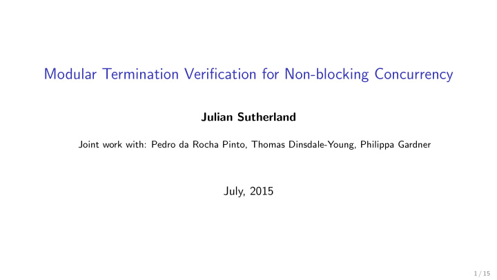 modular termination verification for non blocking