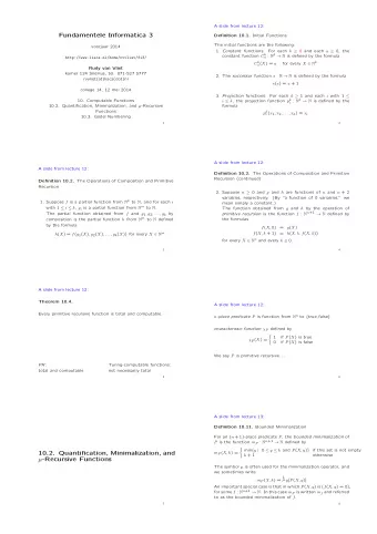 Fundamentele Informatica 3 Definition 10.1. Initial Functions  The initial functions are the