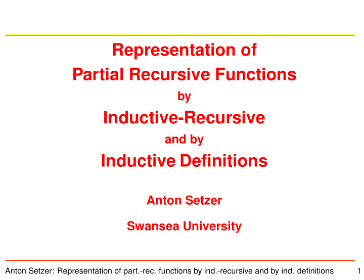 representation of partial recursive functions
