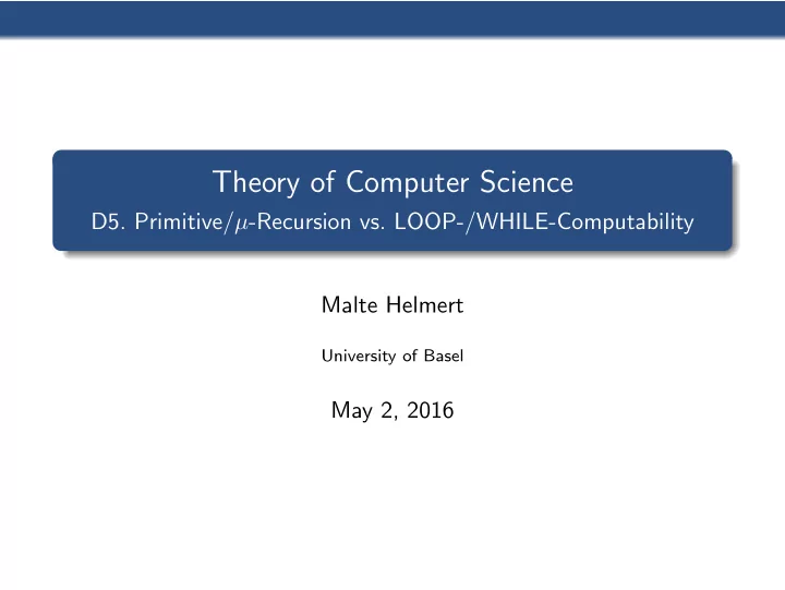 theory of computer science