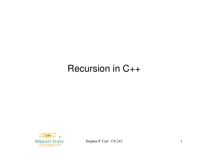 recursion in c