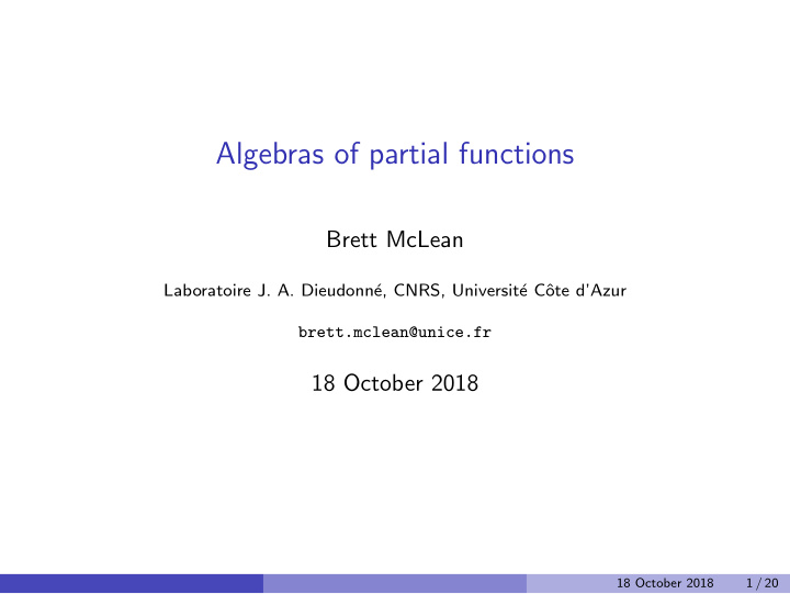 algebras of partial functions
