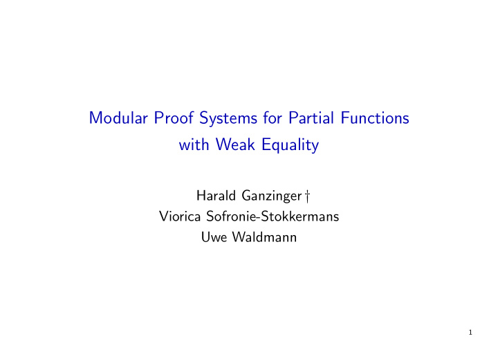 modular proof systems for partial functions with weak