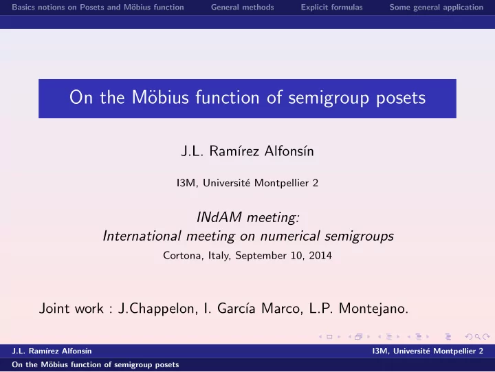 on the m obius function of semigroup posets