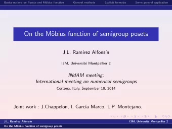 On the M  obius function of semigroup posets  J.L. Ram  rez Alfons  n  I3M, Universit