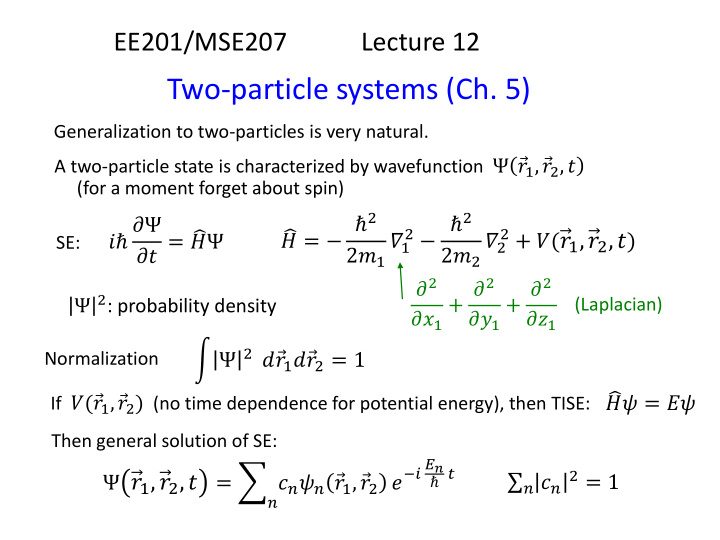 two particle systems ch 5