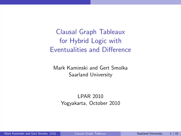 clausal graph tableaux for hybrid logic with