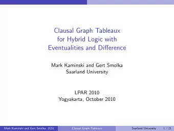 Clausal Graph Tableaux  for Hybrid Logic with  Eventualities and Difference  Mark Kaminski and Gert