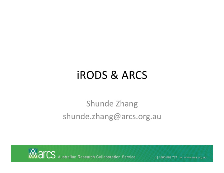 irods arcs