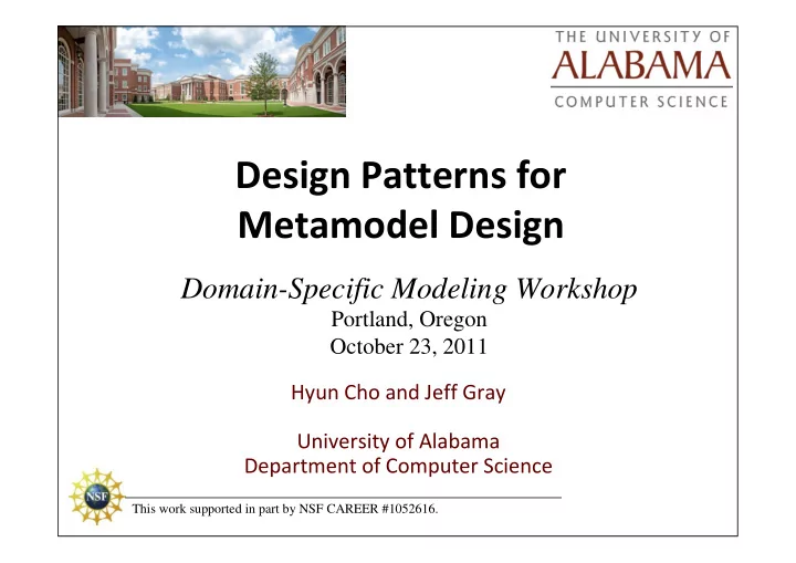 design patterns for metamodel design