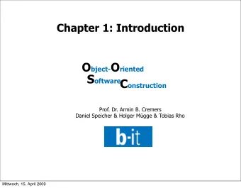 The team ... for further questions  Official Lecturer:  Prof. Dr. Armin B. Cremers