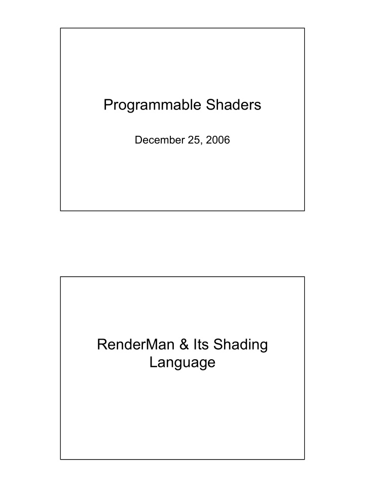 programmable shaders
