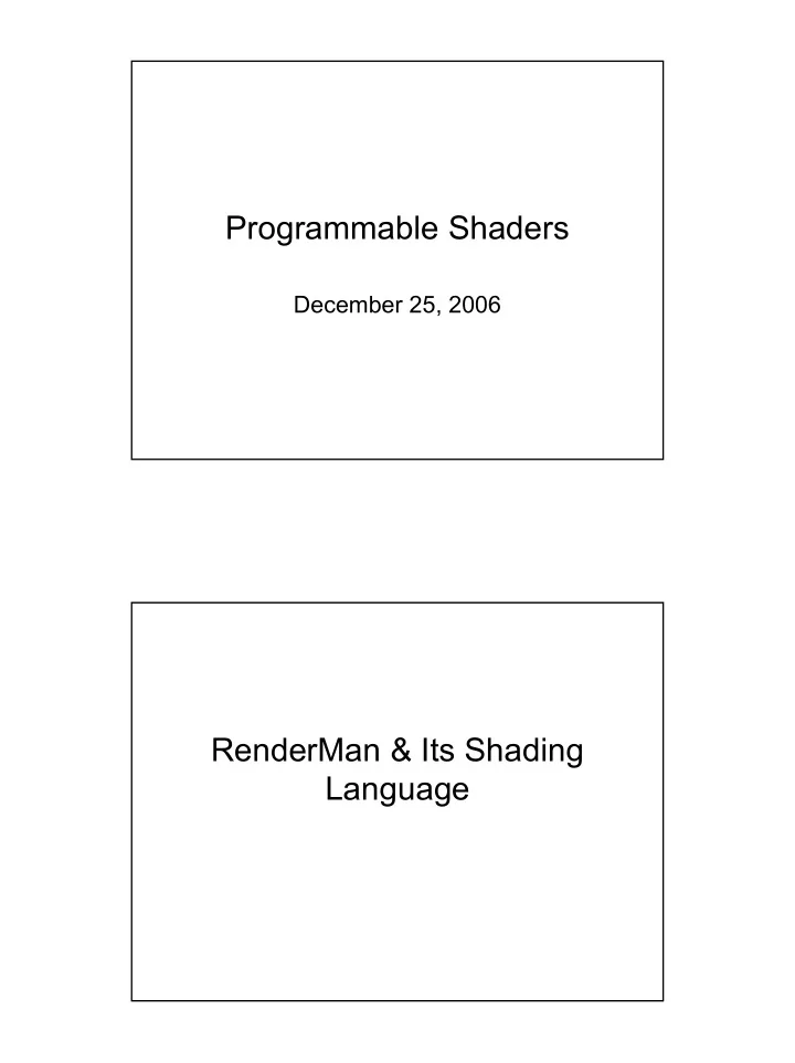 programmable shaders