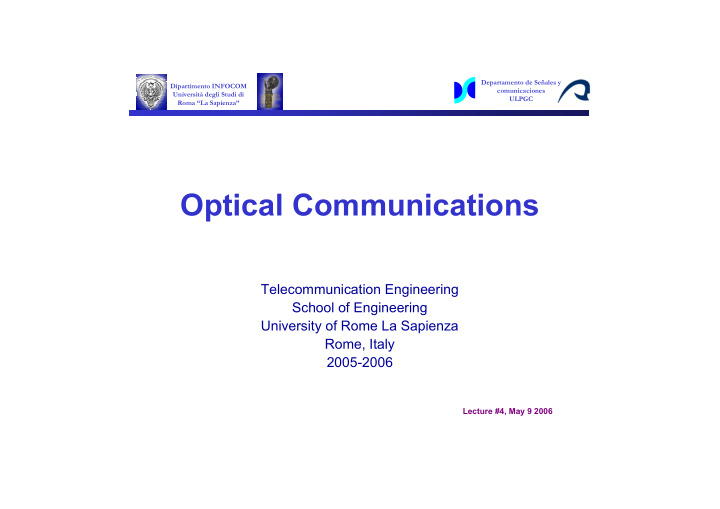 optical communications