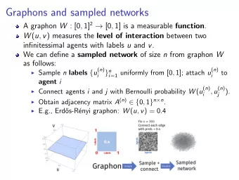 Graphons and sampled networks A graphon W : [0 , 1] 2  [0 , 1] is a measurable function . W ( u