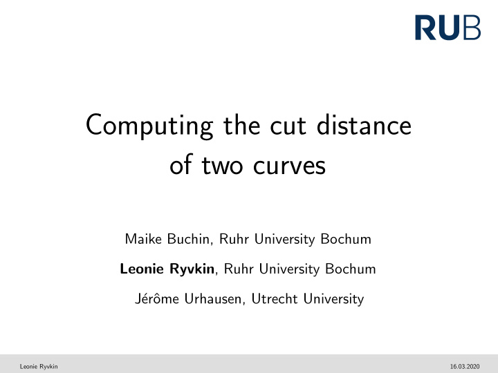 computing the cut distance of two curves