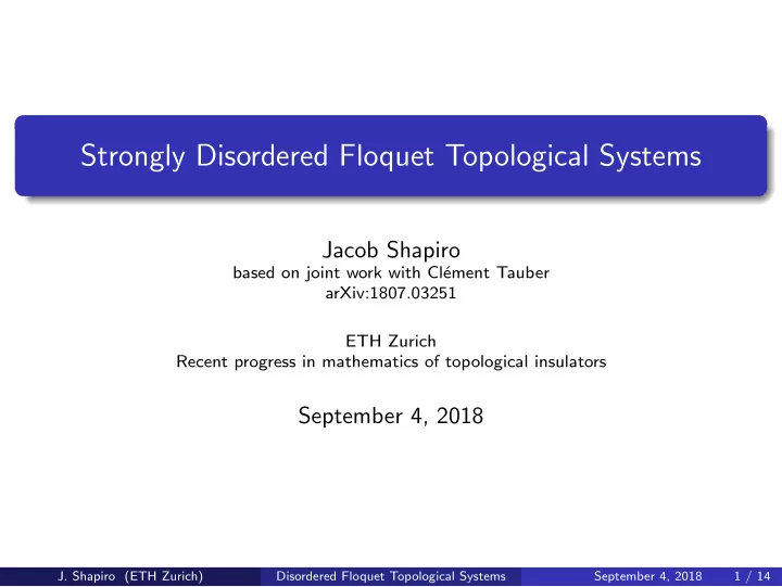 strongly disordered floquet topological systems