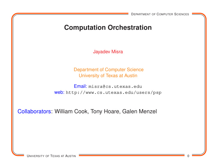 computation orchestration