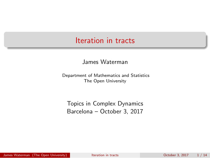 iteration in tracts